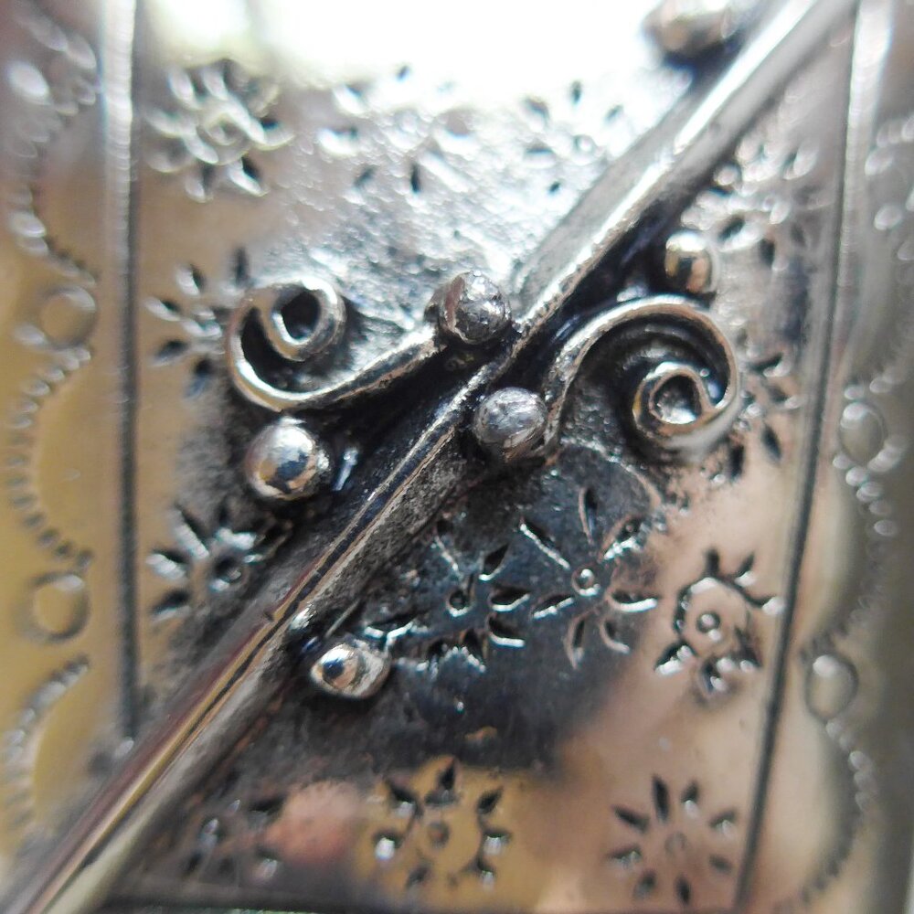 Rectangular Engraved Silver Toned Bolo Tie - image 3